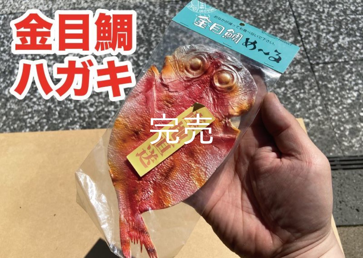 画像1: 【食べられませんw】リアルな金目鯛のハガキ(ラバー製) (1)