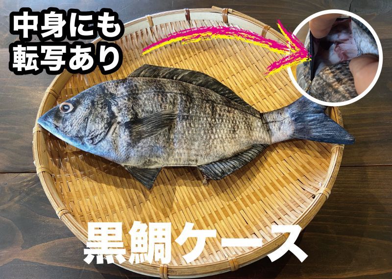 画像1: 【取扱店限定ハンドメイド雑貨】黒鯛ケース(チャック仕様) (1)